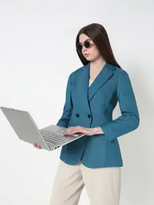 SHOWOFF Notched Lapel Double Breasted Blazer