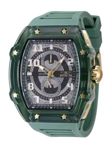 Invicta Men Stainless Steel Silicon Straps Rectangular Reset Time Analogue Watch 48710