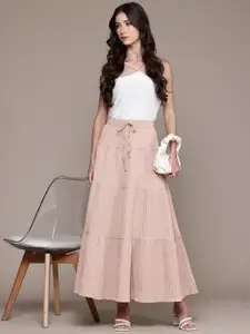 Popnetic Textured Tiered Maxi Skirt
