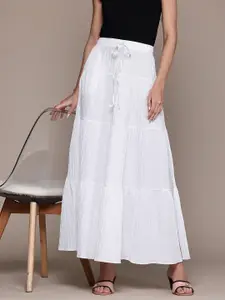 Popnetic Textured Tiered Maxi Skirt