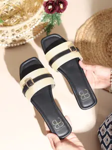 GLAM STORY Women Textured Open Toe Flats