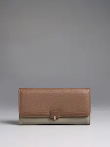 Lino Perros Women Buckle Detail Two Fold Wallet with SIM Card Holder