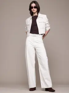 MANGO Women Mid-Rise Pure Cotton Balloon Fit Jeans with Belts