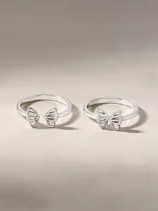 TOUCH925 Sterling Silver Cubic Zirconia Studded Toe Ring