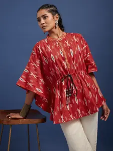 Taavi Women Ikat Pure Cotton Kaftan Kurti