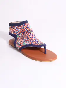 Street Style Store Women Printed T-Strap Flats