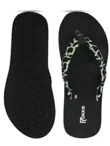 ROKKS Women Printed Rubber Flip Flop