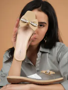 Lavie Women Embellished Open Toe Flats with Buckles