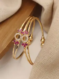 RACHANA FASHION Gold-Plated Adjustable Bangles - Set Of 2