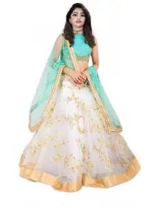 F Plus Fashion Girls Embellished Semi-Stitched Lehenga & Unstitched Blouse With Dupatta