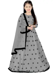 F Plus Fashion Girls Semi-Stitched Lehenga & Unstitched Blouse With Dupatta