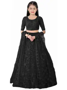 F Plus Fashion Girls Embroidered Semi-Stitched Lehenga & Unstitched Blouse With Dupatta