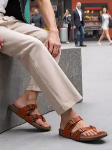 Carlton London Men Comfort Sandals With Buckle