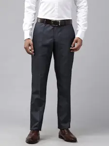 Blackberrys Men Checked Slim Fit Formal Trousers