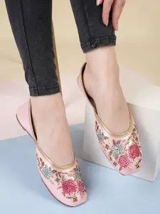 Anouk Women Embellished Mojaris with Embroidered