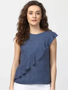 Harpa Women Blue Checked Top