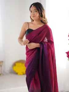 Saree mall Ombre Sequinned Satin Ready to Wear Sarees