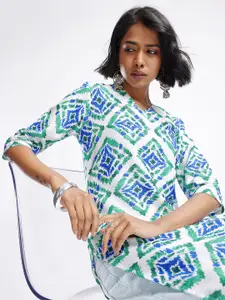 Anouk Rustic Ethnic Motifs Printed V-Neck Straight Kurta