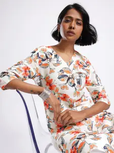 Anouk Rustic Floral Printed Straight Kurta