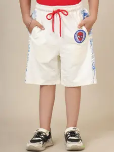 Kids Ville Boys Spiderman Printed Mid-Rise Cotton Knee Length Shorts