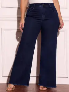 Miss Chase A+ Women Wide Leg High-Rise Stretchable Jeans