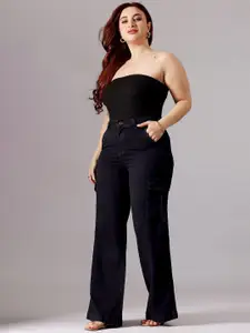 Miss Chase A+ Women Wide Leg High-Rise Heavy Fade Stretchable Jeans