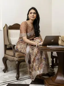 Satrani Floral Zari Ready to Wear Saree