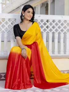 Satrani Colorblocked Ready to Wear Saree With Unstitched Blouse Piece