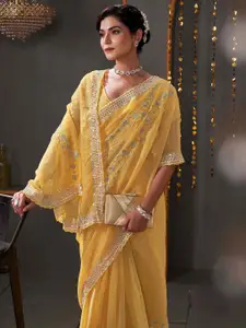 Satrani Embellished Sequinned Organza Saree