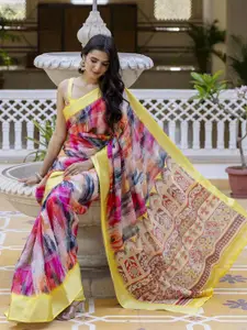Satrani Woven Zari  Ready to Wear Saree With Unstitched Blouse Piece