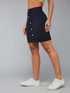 The Roadster Lifestyle Co A-line Stretchable Mini Denim Skirt