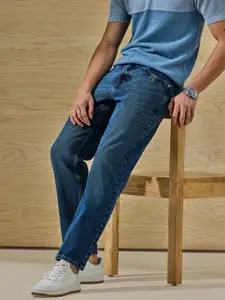 Snitch Men Relaxed Fit Mid-Rise Light Fade Pure Cotton Jeans