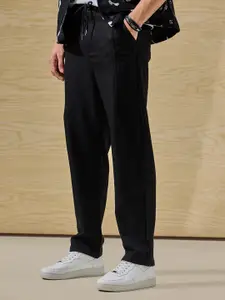 Snitch Men Mid Rise Slim Fit Easy Wash Trouser