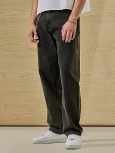 Snitch Men Baggy Fit Mid-Rise Light Fade Pure Cotton Jeans