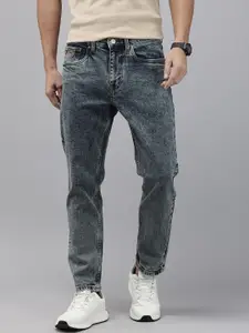 U.S. Polo Assn. Denim Co. Men Cole Tapered Fit Mid-Rise Heavy Fade Stretchable Jeans