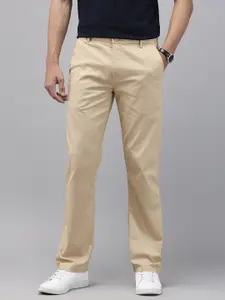 U.S. Polo Assn. Men Self Design Riley Straight Fit Textured Chinos Trousers