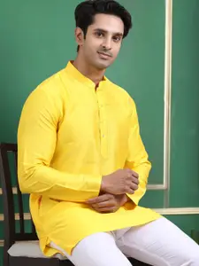 TATTVA Embroidered Thread Work Mandarin Collar Short Kurta