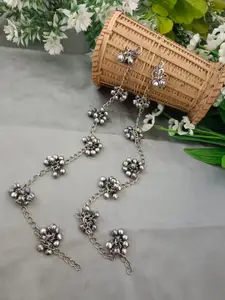 Sanjog Silver-Plated Artificial Beads Anklet