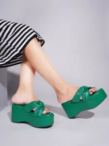 TRYME Women Open Toe Flatform Heel Sandals