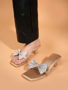 DressBerry Women Synthetic Leather Embellished Regular Kitten Heels