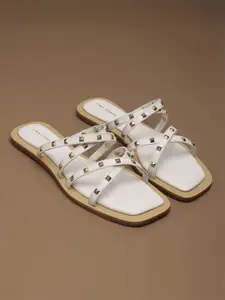 Lino Perros Women Embellished Open Toe Flats