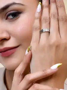 AQUASTREET 18K Silver Plated Waterproof  Antitarnish Forever Love Engraved Ring