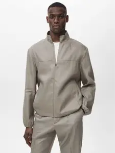MANGO MAN Mock Collar Tailored Jacket