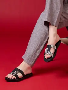 Inc 5 Women Solid Open Toe Flats