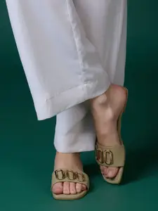 Inc 5 Women Open Toe Flats with Buckles