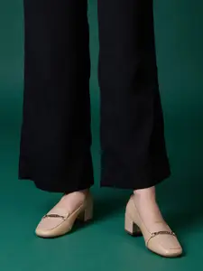 Inc 5 Women Party Wear Solid Round Toe Block Heel Pump