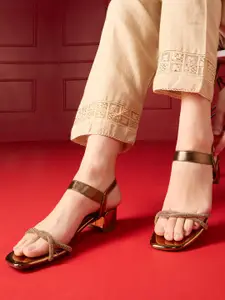 Inc 5 Women Embellished Block Sandals