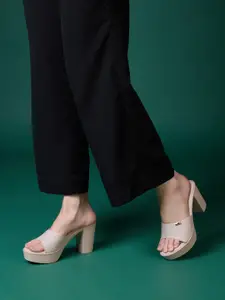 Inc 5 Women Solid Round Toe Platform High-Top Sandals