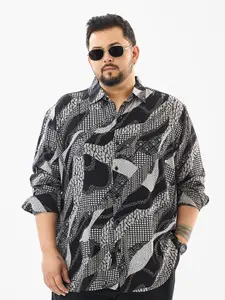 Snitch Black Abstract Plus Size Shirt