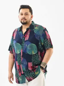 Snitch Navy Floral Plus Size Shirt